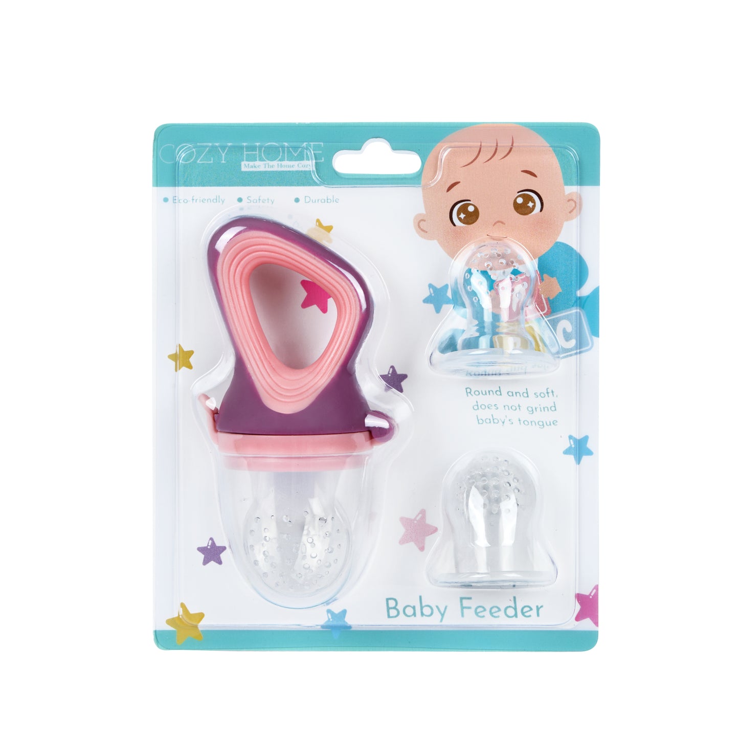 Cozy Home Fancy Baby Teether Fruit Feeder (Purple/pink)