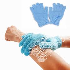 Cozy Home Bath Gloves Blue 3 pair 6pcs(Blue)