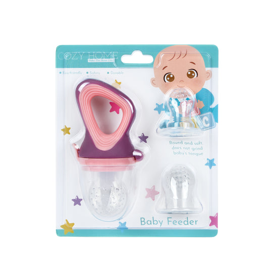 Cozy Home Fancy Baby Teether Fruit Feeder (Purple/pink)