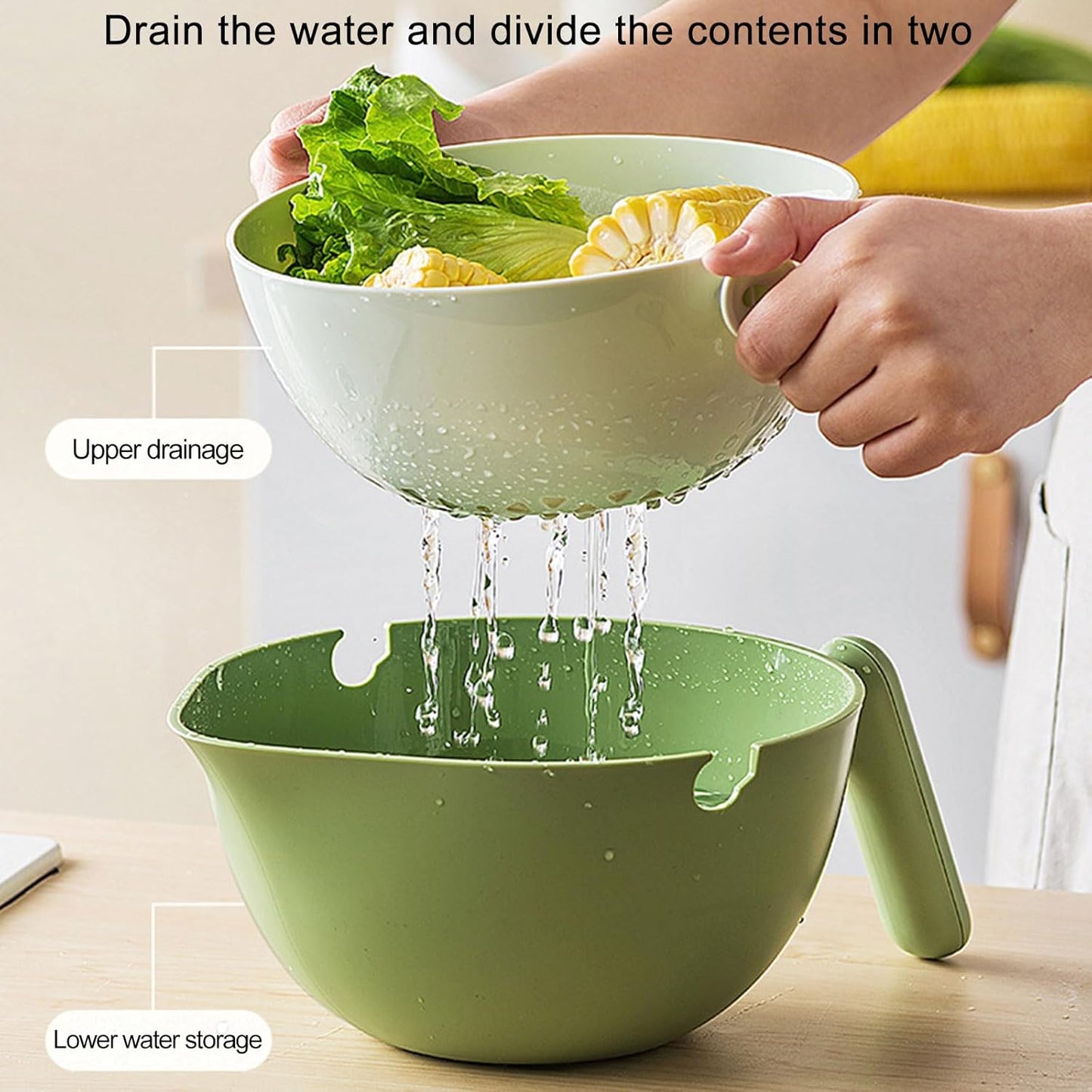 Cozy Home Strainer Bowl (Green)